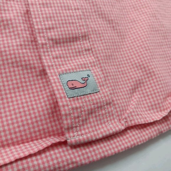 Vinyard Vines Mens Medium Murray Shirt Long Sleeve Pink Gingham Button Down - Picture 7 of 12